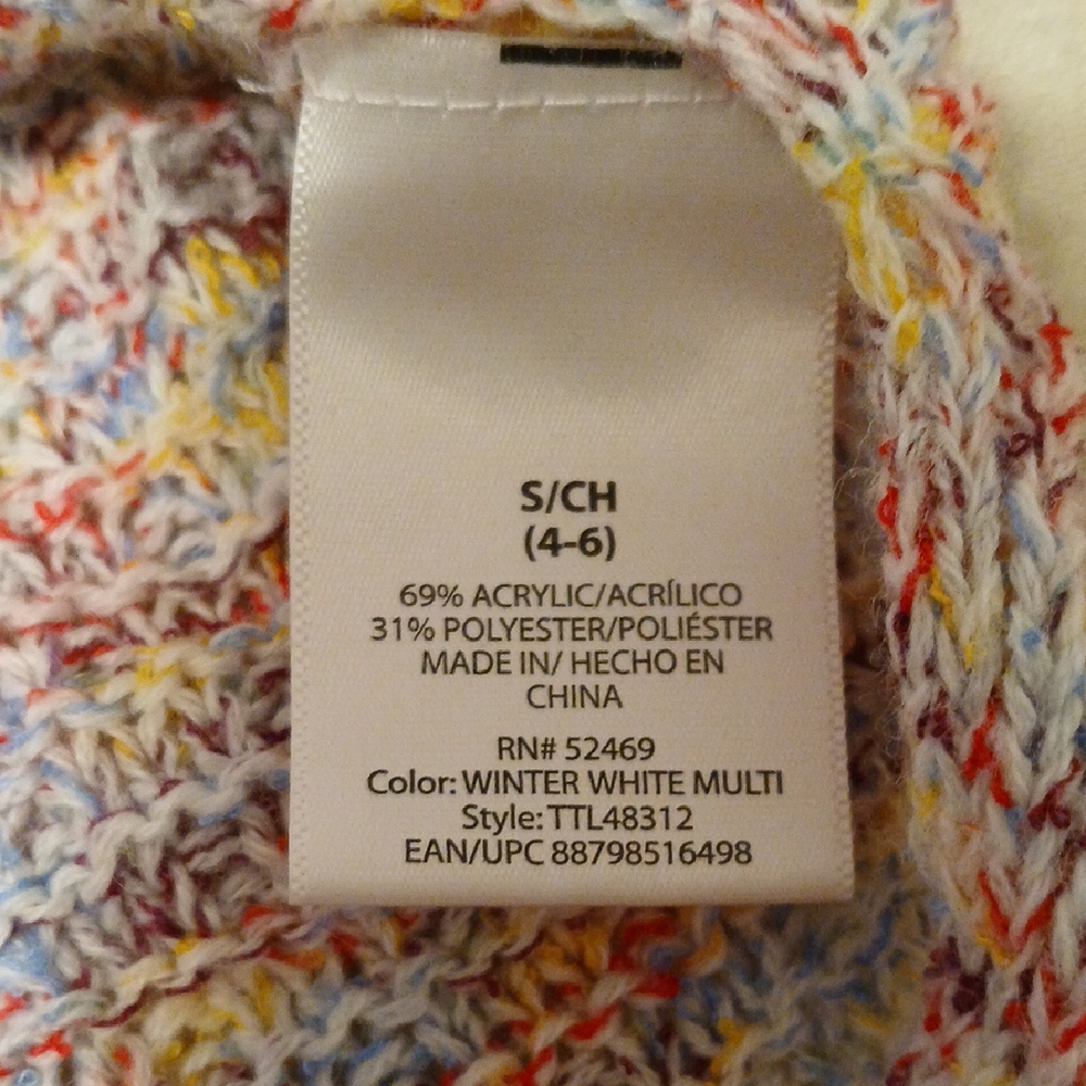Time and Tru Multicolor Knit V- Neck Sweater - Picture 6 of 8